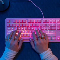 Nightfall Full-Size Wired Gaming Keyboard Pink